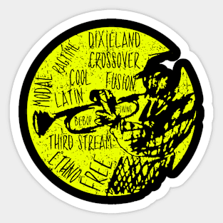 Creative Design of Jazz Genres Sticker